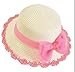Little Girl Kids Summer Wide Brim Floppy Beach Sun Visor Hat with Lace Bowknot
