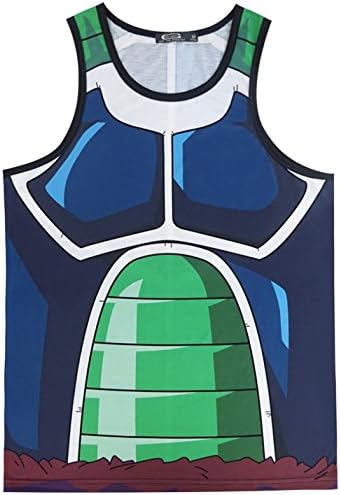 Yoyomanworld Men's Goku Vegeta Tank Top Saiyan Cosplay Costume (L, Burdock)