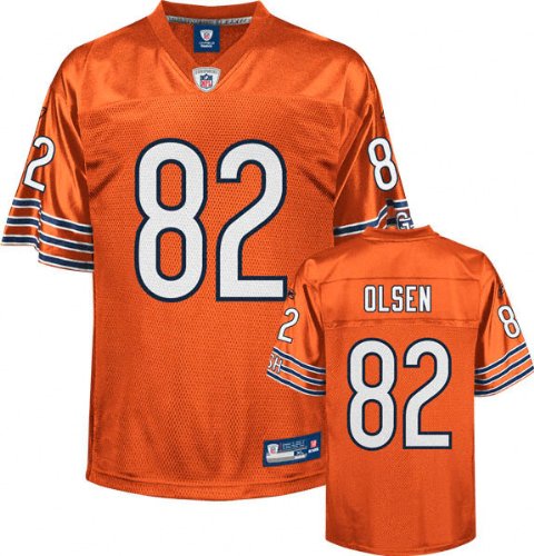 Youth Small (8) NFL Chicago Bears Greg Olsen # 82 Orange Throwback Football Jersey