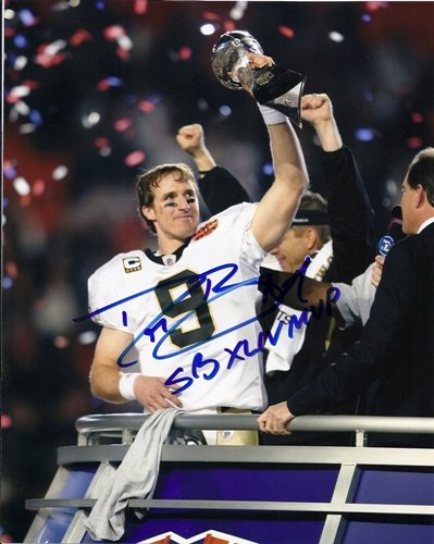 Drew Brees Autographed New Orleans Saints 8x10 Photo with 