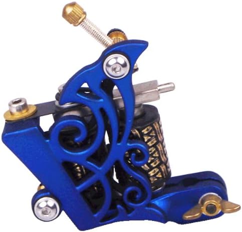 2 Cast Iron Tattoo Guns Power Supply System 5 Disposable Tattoo Grips GU105