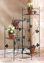 Great Looking Ivy-Motif Metal Plant Stand With Six Shelves