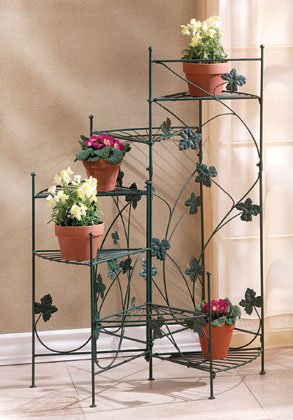 Childrens Toyshop  Outdoor Living : Great Looking Ivy-Motif Metal Plant Stand With Six Shelves