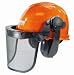 Makita 841001-A Commercial Grade Landscaping Combo Helmet with Orange Hard Hat, Face Screen & Earmuff