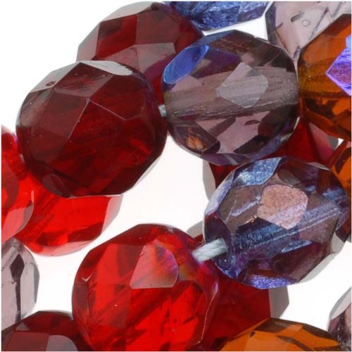 Czech Fire Polish Glass Beads 8mm Round VINEYARD 