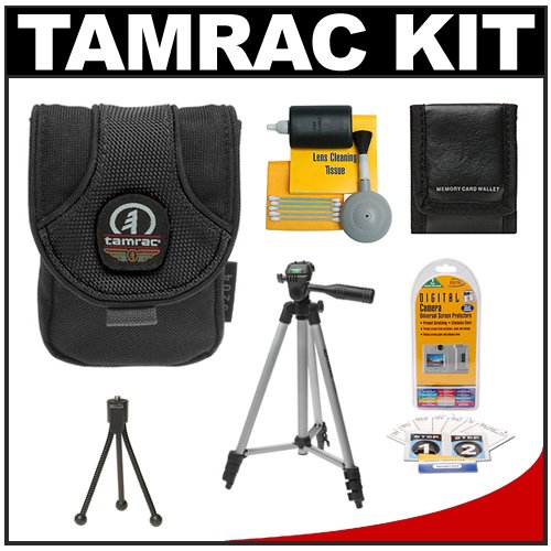 Tamrac 5204 T4 Camera Bag (Black) with Tripod + Accessory Kit for Nikon Coolpix, Canon PowerShot, Pentax Optio, Olympus Stylus, Fuji FinePix, Kodak EasyShare, Casio Exilim, Panasonic Lumix, Samsung and Sony Cyber-Shot Digital Cameras
