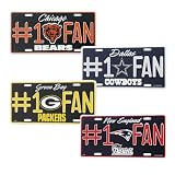 NFL Football Team #1 Fan Decorative Metal License Plate - ALL 32 TEAMS AVAILABLE