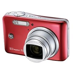 GE General Electric E1250TW Digitalkamera (12 Megapixel, 5-fach opt. Zoom, 7,6 cm (3 Zoll) Touchscreen, Auto Panorama, HD-Video, HDMI) rot