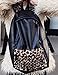 AM Landen Leopard PU Studded Backpacks School Bag Medium Size