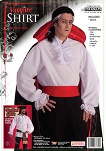 Forum Novelties Ruffled Vampire Costume Shirt, White, One Size