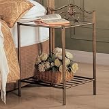 Beautiful Antique Gold Finish Metal Night Stand Bedside Table