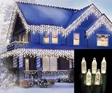 Set of 70 LED Warm Clear M5 Icicle Christmas Lights - Green Wire