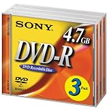 Sony DVD-R 16X 4.7GB  (3-Pack)