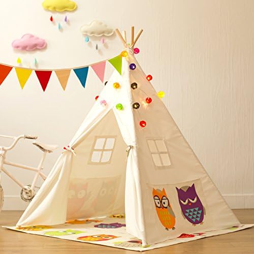 Tent kit Kids teepee +Mat children game playing house kids readying house