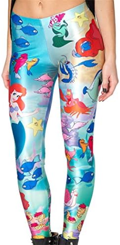 Jungbei Women's Leggins Galaxy Pants Digital Printing Under The Sea