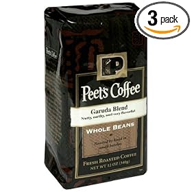 Peet's Coffee Garuda Blend, Whole Bean Coffee, 12-Ounce Bags (Pack of 3)