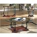 BEAUTIFUL NEW GLASS AND WOOD CONSOLE SOFA TABLE