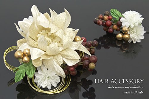 髪飾り 2点セット 金 ゴールド 花 コーム Uピン
