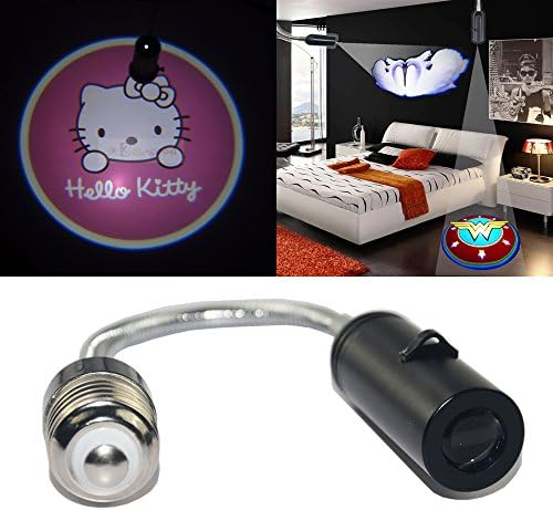 SHE'O® Pink Cute Hello Kitty Home Bar Restaurant cafe Night Ceiling wall floor E26 LED laser projector logo shadow ghost light Cree led spot down light atmosphere decorative light Bulb lamp 100~240v