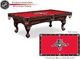Florida Panthers Logo Pool Table with Elmhurst Legs and Cinnamon Finish