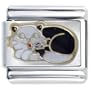 Sleepy Black White Cat Italian Charms