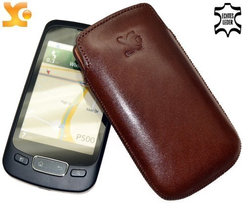 Suncase Ledertasche f&uuml;r LG P500 Optimus One braun Preisvergleich