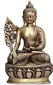 ShalinCraft Meditation Buddha Sculpture Collectible Figurines Metal Craft India 6.5 x 3.5 inches (bda002)