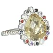 Man Ring Sterling Silver Citrine Gemstone Jewellery (rng333)