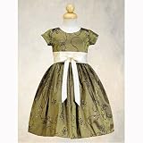 Little Girls Christmas Dress METALLIC GREEN Holiday SWEA PEA & LILLI Girl 2T-7