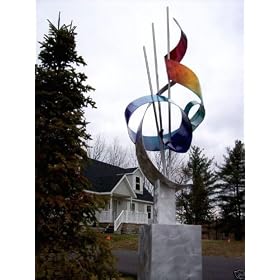 Contemporary Rainbow Art Lawn Sculpture