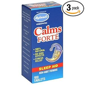Hyland's Calms Forte Sleep Aid, 100 Tablets (Pack of 3)
