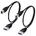 Besgoods 2-Pack 1.5ft/50cm Braided USB 3.0 Cable - A-Male to B-Male Short Cable - Black