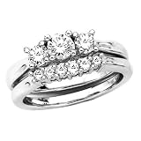 14K White Gold 1 ct. Diamond Engagement Set