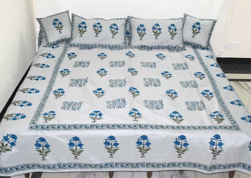 Silk Bedspread bed sheet with Pillow & Cushion Covers