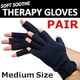 Soft-Soothe THERAPY GLOVE (Medium PAIR) - Soothe Hurting Hands With Healing Heat - Relief from Arthritis and Carpal Tunnel Syndrome