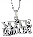Sterling Silver "VOTE DEMOCRAT" Talking Charm &copy;