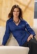 Chadwicks Iridescent-Tone V-Neck Wrap Shirt