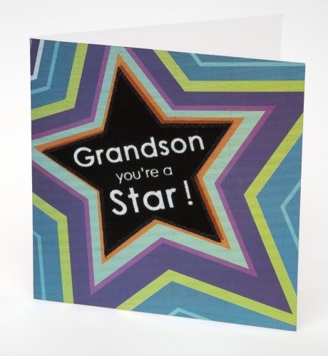 Black Flock Star Grandson Card