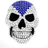 Hip Hop Wholesale - SKULL BLUE CLEAR ICED OUT BELT BUCKLE