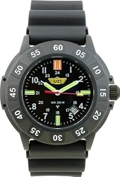 Men's Uzi Defender Rubber Strap Tritium Watch Black