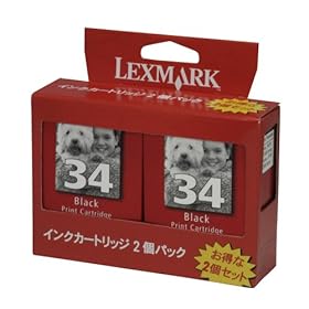 【クリックで詳細表示】Lexmark TPJPN02 34 ブラック大容量カートリッジ 2個パック TPJPN02