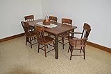 Rustic Hickory & Oak 6' Farm Table with 6 Chairs *Walnut Stain* Amish Made USA