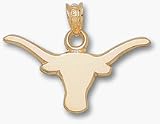 Texas Longhorns 3/8 Solid Longhorn Pendant - Gold Plated Jewelry