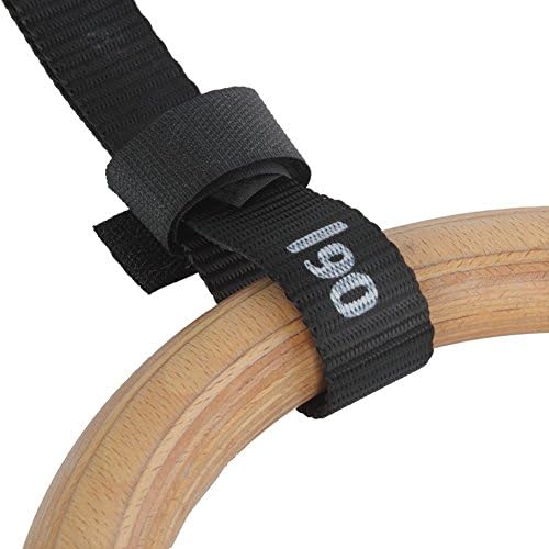 Gmin-Olympic High Quality New Wooden Gymnastic Rings Gym Workout Exercise with Buckles Straps for Upper Body Strength Fitnessxzone and Bodyweight Excercising, Suspension Training - Taking Your Body to a New Level of Strength &amp; Endurance