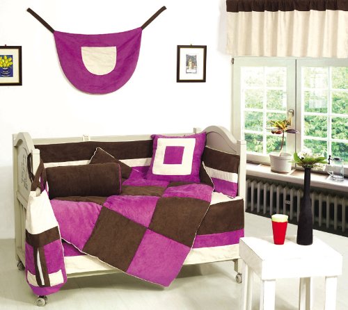 8Pcs Madison Suede Crib Bedding Bedding Set Lavender 8Pcs Madison Suede Crib Bedding Bedding Set Lavender