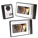 7 Inch Video Door Phone Doorbell Intercom Kit 1-camera 2-monitor Night Vision