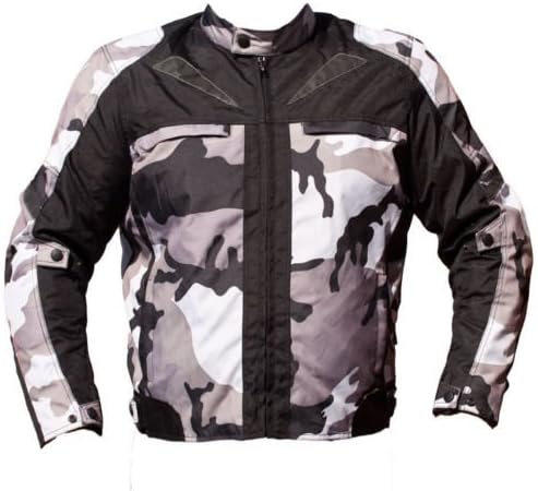 BLACK ASH MENS CAMO MOTORCYCLE CORDURA TEXTILE ARMOR JACKET GREY XL