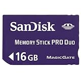 SanDisk Flash 16 GB Memory Stick PRO Duo Flash Memory Card SDMSPD-016G, Bla ....