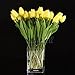 FLOWER Wholesale Tulip Latex Real Touch for Wedding Bouquet KC456 (Yellow, 10pcs)