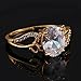 QZ Fashion 18k Gold Crystal Big Wedding Ring for Women